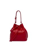 shiny quilted bucket bag