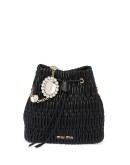 crystal nappa leather bucket bag