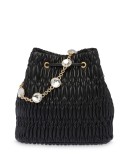 crystal nappa leather bucket bag