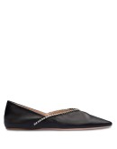 crystal-embellished pointed ballerina shoes