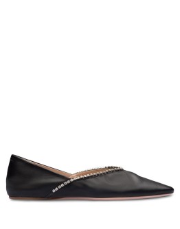 crystal-embellished pointed ballerina shoes