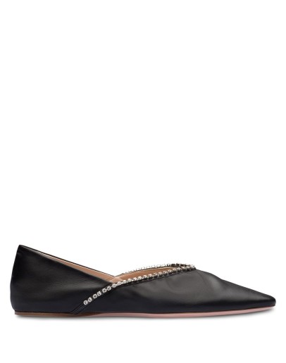 crystal-embellished pointed ballerina shoes