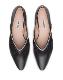 crystal-embellished pointed ballerina shoes