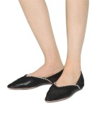 crystal-embellished pointed ballerina shoes