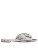 crystal-embellished glitter sandals