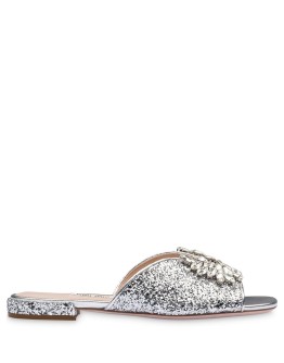 crystal-embellished glitter sandals