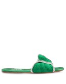 crystal-embellished crochet slides