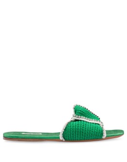 crystal-embellished crochet slides