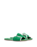 crystal-embellished crochet slides