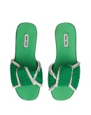 crystal-embellished crochet slides