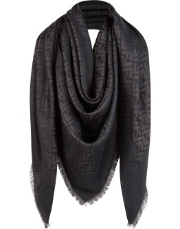 large jacquard FF motif shawl