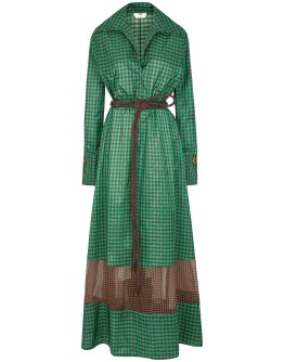 vichy pattern long dress