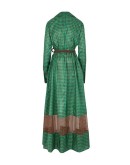 vichy pattern long dress