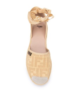 Fendi Roma raffia espadrilles