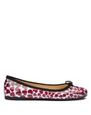 printed patent leather ballerina shoes