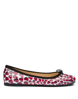 printed patent leather ballerina shoes