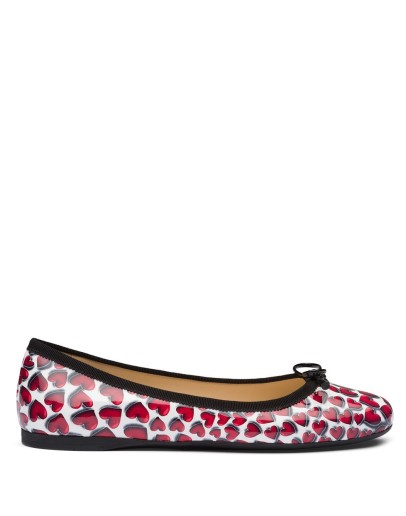 printed patent leather ballerina shoes