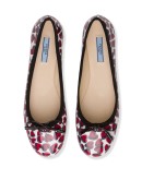 printed patent leather ballerina shoes