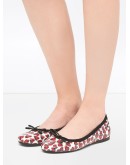 printed patent leather ballerina shoes