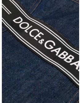 logo denim bodysuit