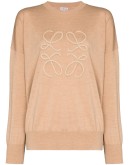 Anagram-embroidered knit jumper