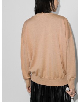 Anagram-embroidered knit jumper