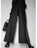 wide-leg high-rise trousers