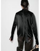 Lavalliere gathered tie neck top