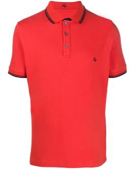 stripe trimmed polo shirt