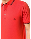 stripe trimmed polo shirt