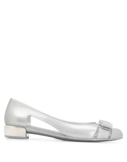 bow-detail glitter flat pumps