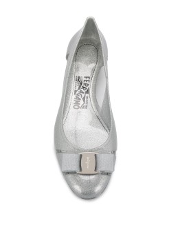 bow-detail glitter flat pumps
