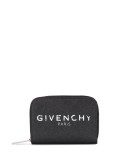 logo-print zip purse