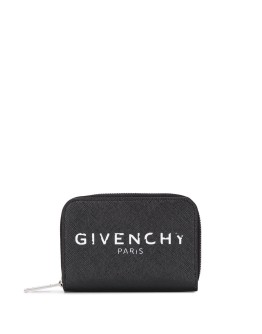 logo-print zip purse