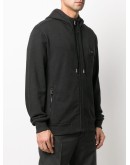logo patch zipped hoodie