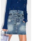 stonewash-effect denim mini skirt