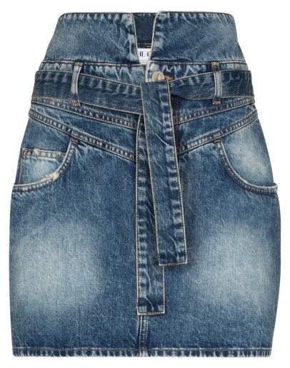 stonewash-effect denim mini skirt