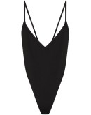 plunging open-back bodysuit
