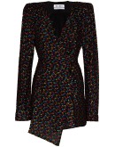 brocade wrap-style cocktail dress