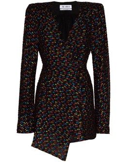 brocade wrap-style cocktail dress