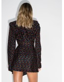 brocade wrap-style cocktail dress