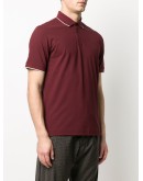 stripe detail cotton blend polo shirt