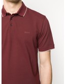 stripe detail cotton blend polo shirt