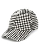 checked baseball cap