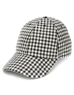 checked baseball cap