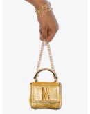 logo-embellished metallic mini bag