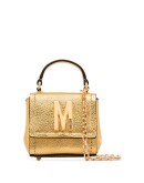 logo-embellished metallic mini bag