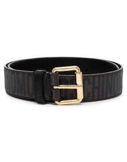 logo-print buckle belt