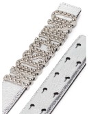 metallic logo-plaque belt