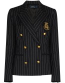double-breasted pinstriped blazer